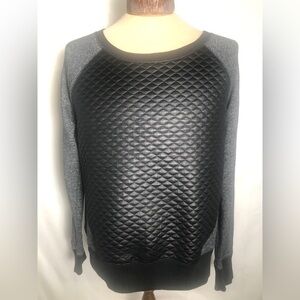 Womens Black Faux Leather and Grey Sweater. Size Large. Mossimo Supply C…